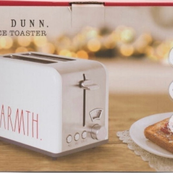 Rae Dunn Toaster, Stainless Steel 2 Slice Square Toaster, 5 Browning Levels NWT - Picture 3 of 8